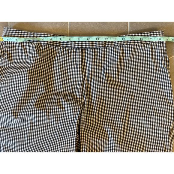 Gingham Cropped Pants Size 18 Cotton Spandex Stretch Pockets 21" Inseam - Picture 3 of 6